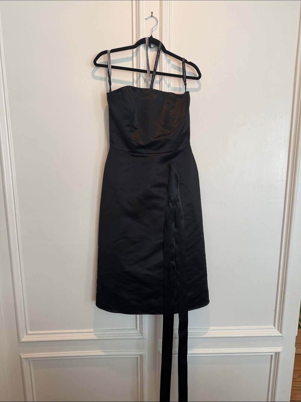 Bill Levkoff Black Strapless Cocktail Dress with Sash